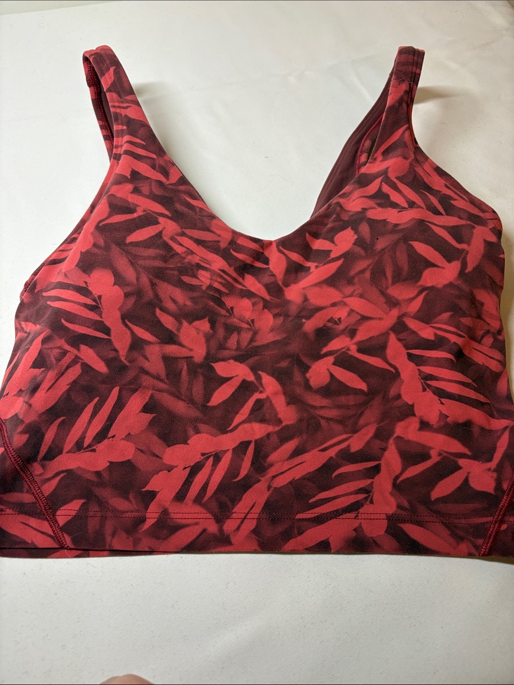 Lululemon Maroon Patterned Align Cropped Tank Top Size 4